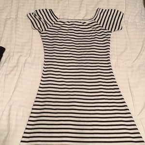 Black and white strip dress